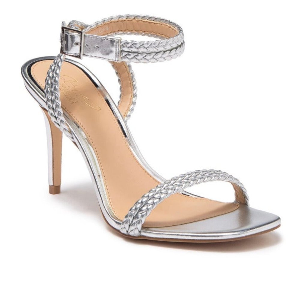 Jewel Badgely Mischka Silver Sprinkle Sandal 9.5